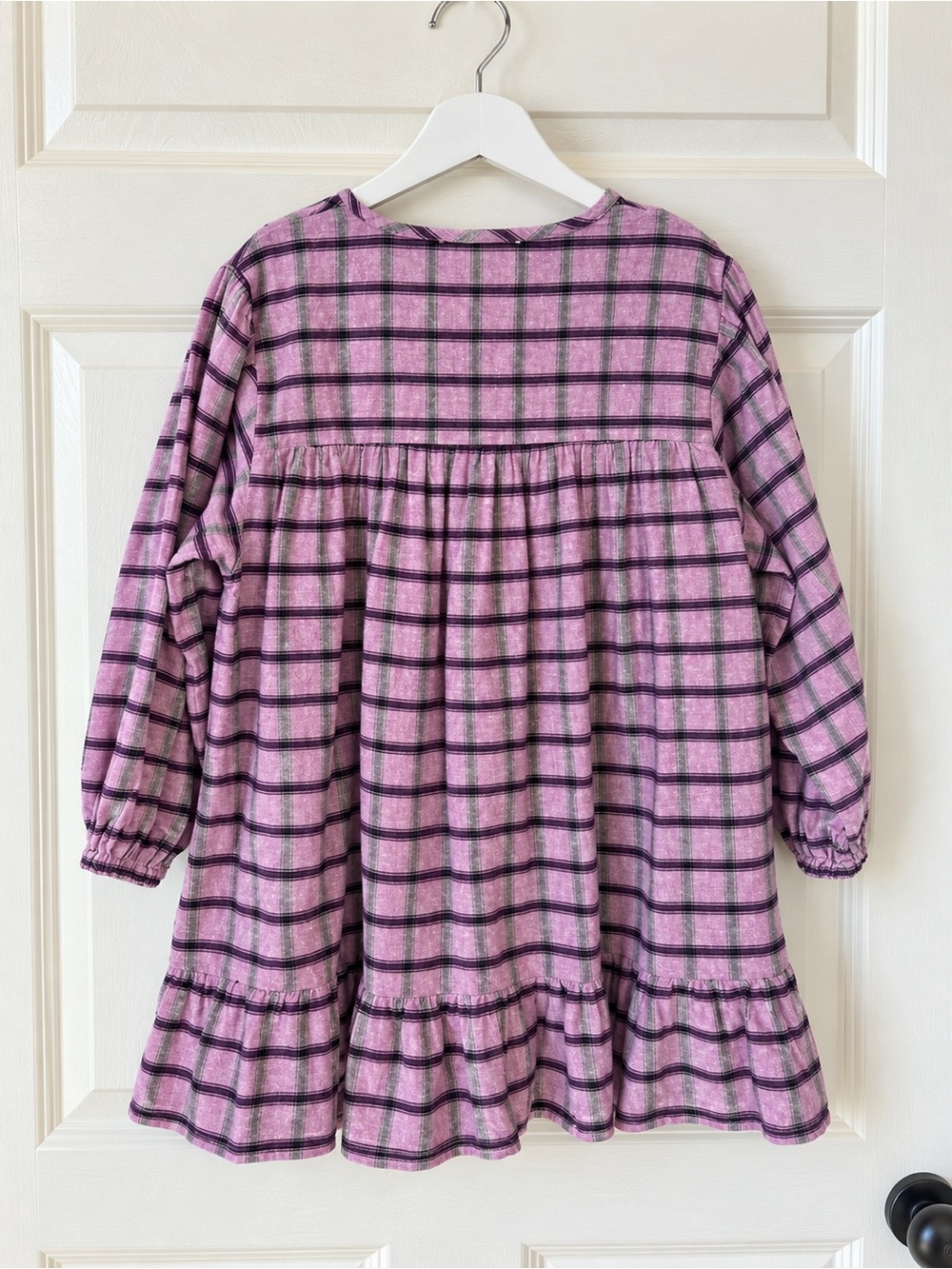 Louise Misha Massilia Purple Plaid Embroidered Dress Girls 6Y - Picture 2 of 4